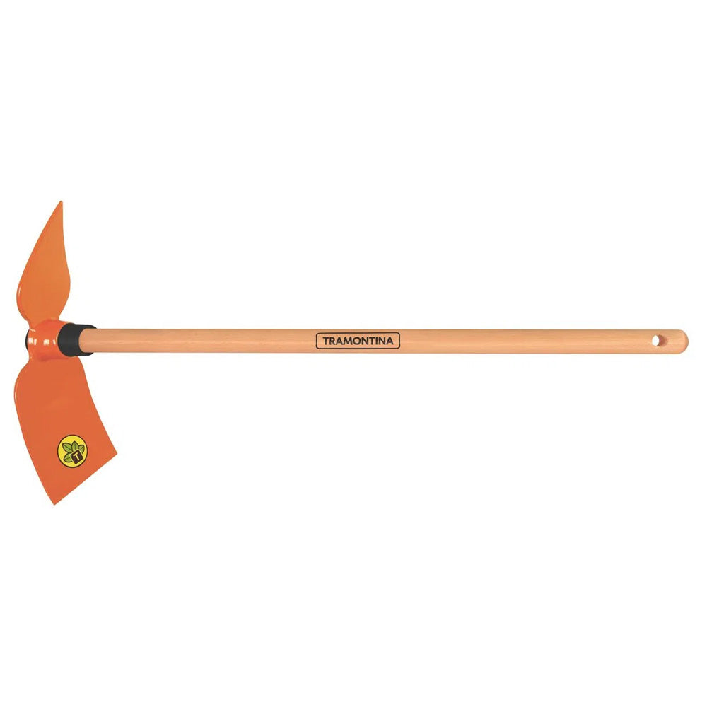 SACHO ENXADINHA MINI PICARETA PARA JARDIM CORAÇÃO TRAMONTINA EM AÇO COM CABO DE MADEIRA 60CM
