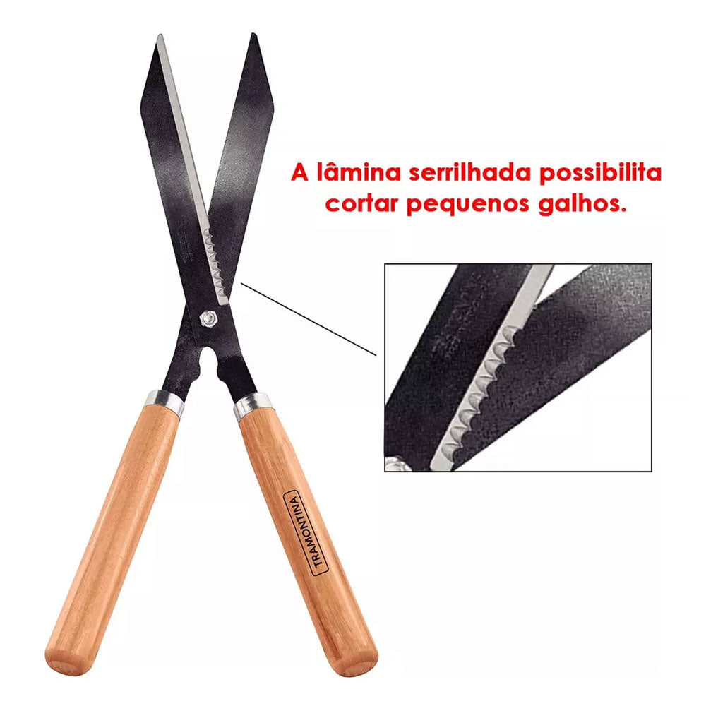 Tesoura para Cerca-viva/grama com Lâmina Serrilhada Metálica Tramontina