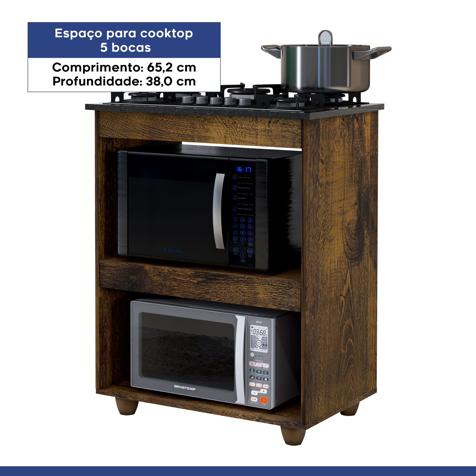 Balcão de Cozinha para Cooktop 5 Bocas Turim Ype Kaiki