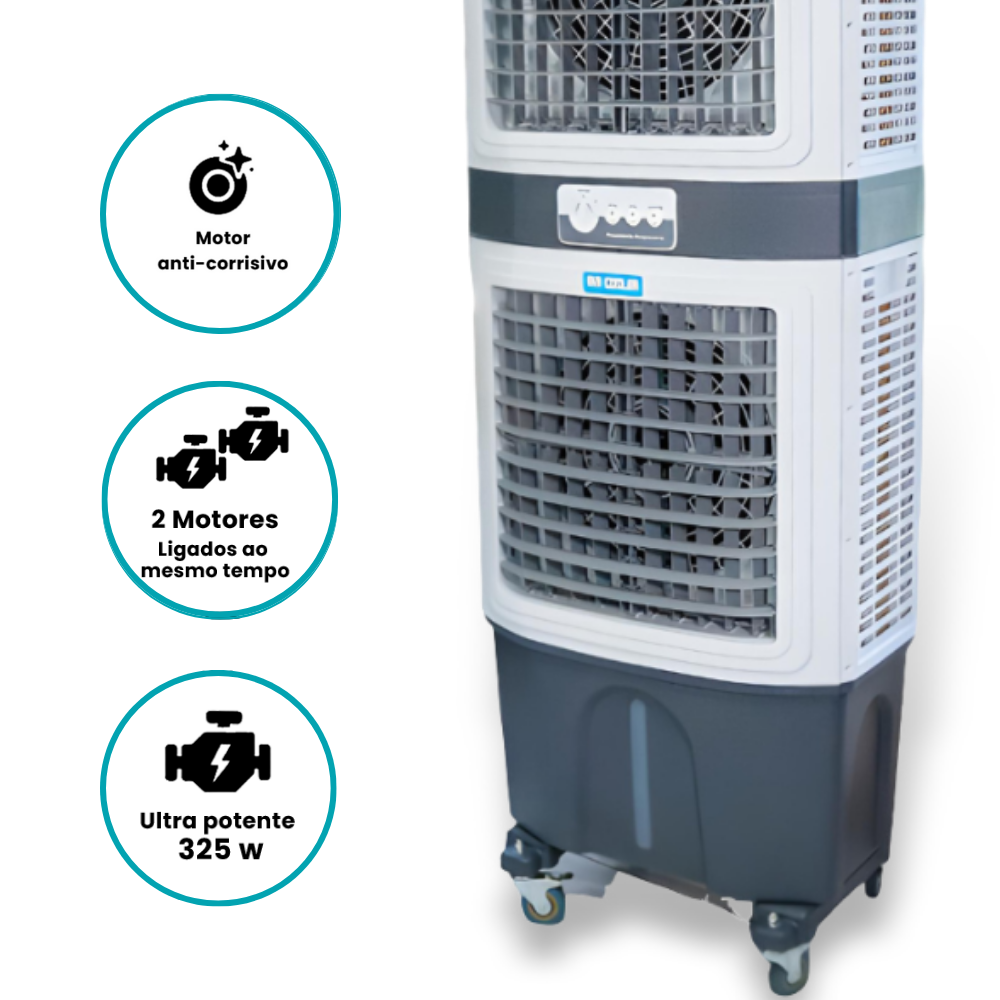 Climatizador Duplo Industrial de Ar Umidificador 80 Litros Portátil 220v Ultraar