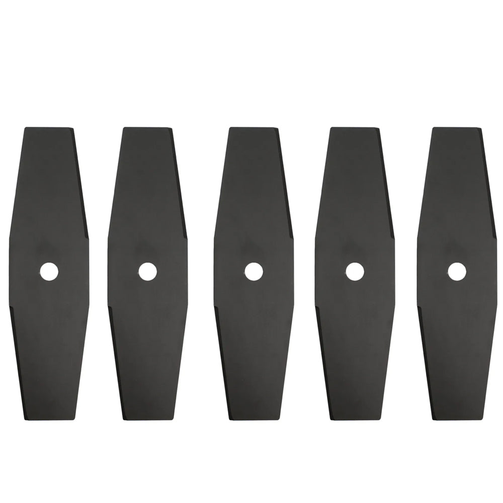 Kit 5 Facas Lâminas 2 Pontas Roçadeira 350mm Furo 1" Pintada 1,7mm