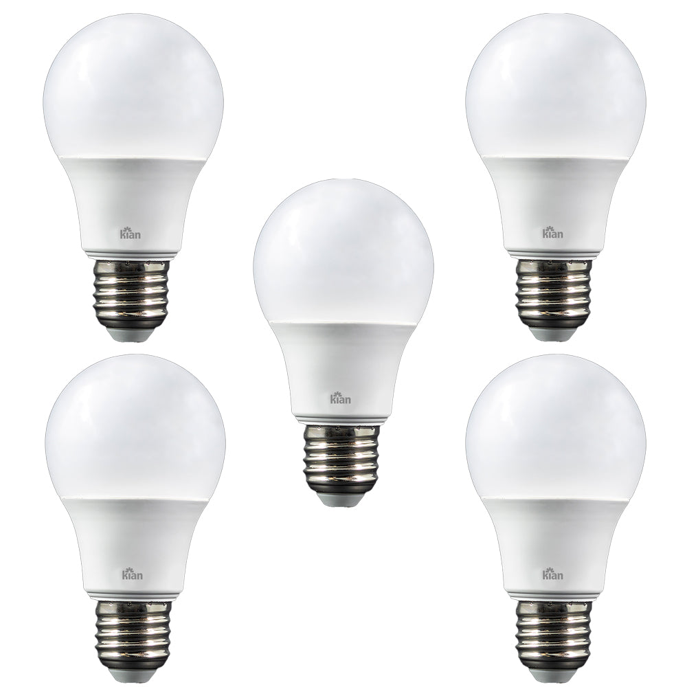 KIT COM 5 LÂMPADAS LED GLOBE A-60 6,0W E-27 6.5K BIVOLT KIAN