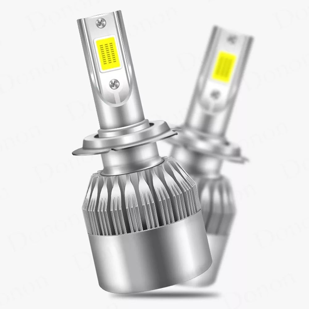 KIT LÂMPADA FAROL SUPER LED HEADLIGHT C6 2D 72W 6000K