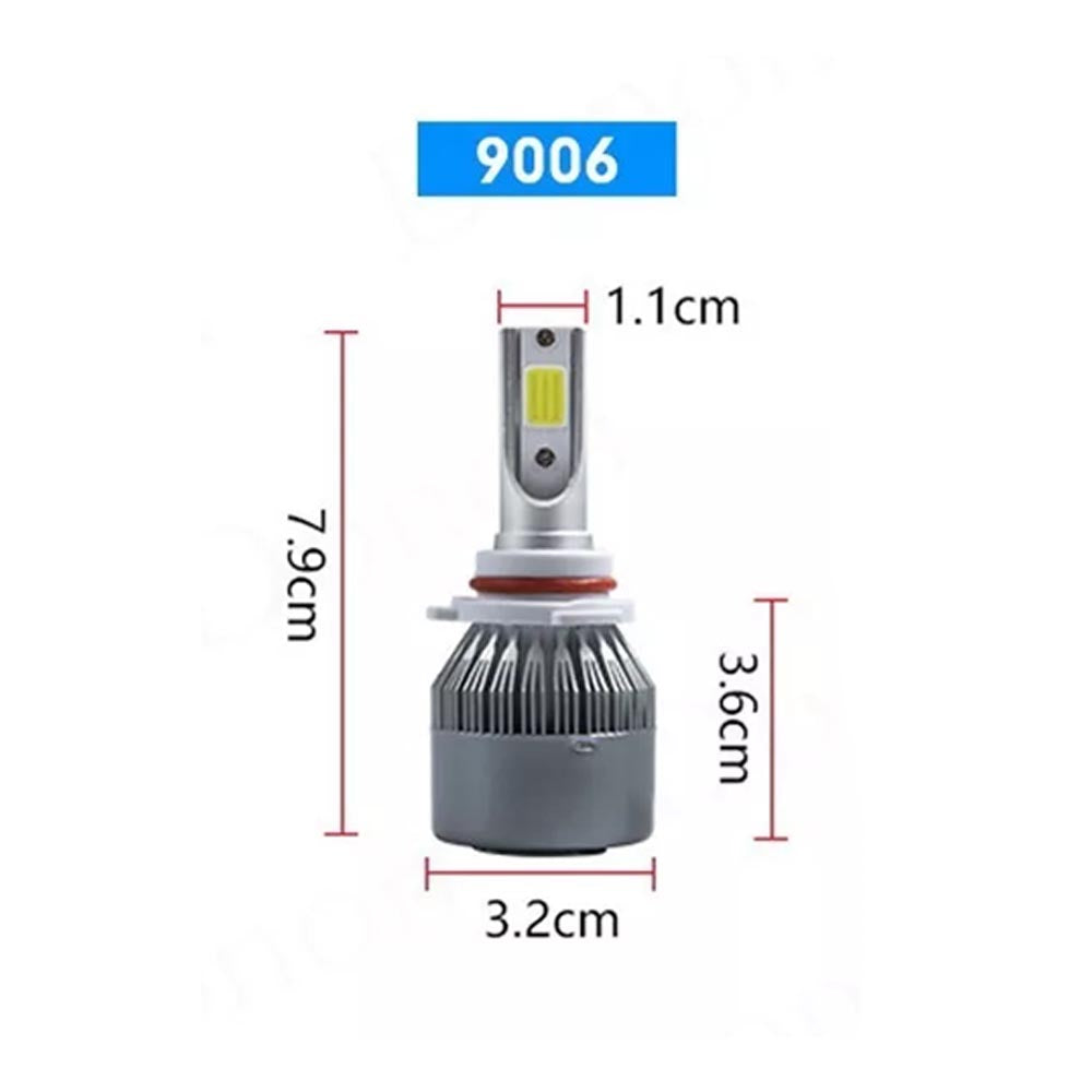 KIT LÂMPADA FAROL SUPER LED HEADLIGHT C6 2D 72W 6000K