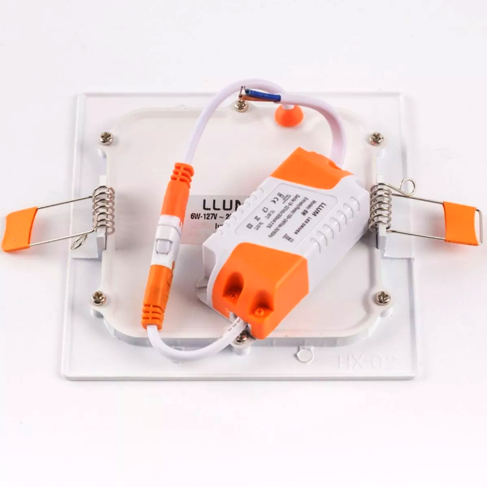 Painel Led Plafon Embutir 6w Quadrado Branco Frio 6500k