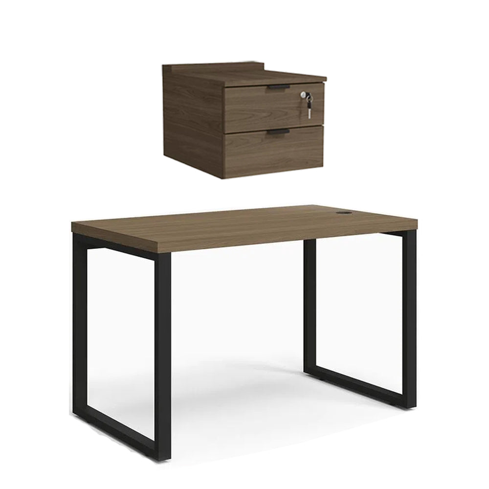 MESA COM GAVETEIRO ESCRITÓRIO HOME OFFICE 1,2M 2 GAVETAS KAPPESBERG