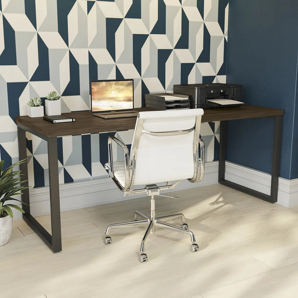 Conjunto Mesa para Escritório Carvalho 1,90mt Mais Armário Alto 2 Portas Kappesberg
