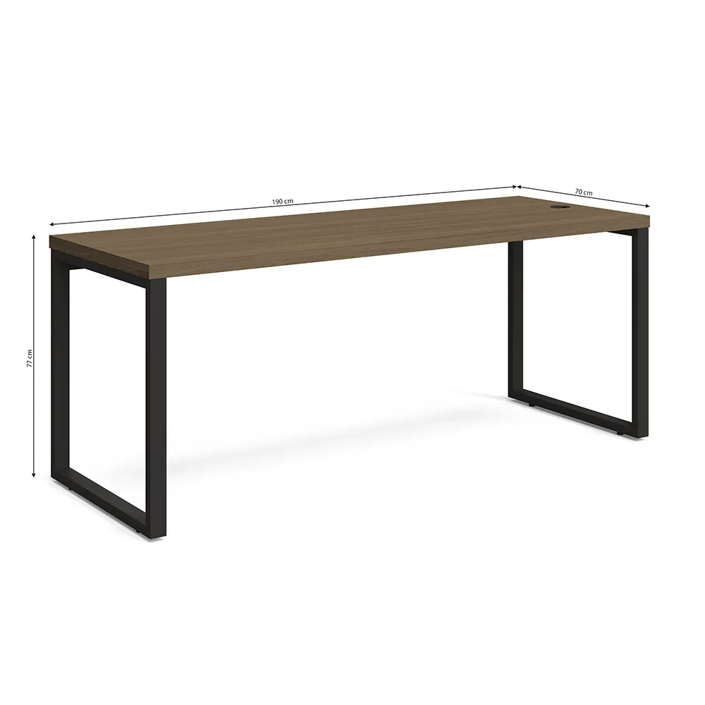 Conjunto Mesa para Escritório Carvalho 1,90mt Mais Armário Alto 2 Portas Kappesberg