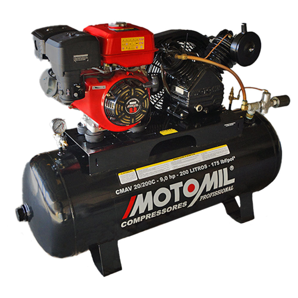 Compressor de Ar a Gasolina 20 Pés 9hp 200 Litros com Motor