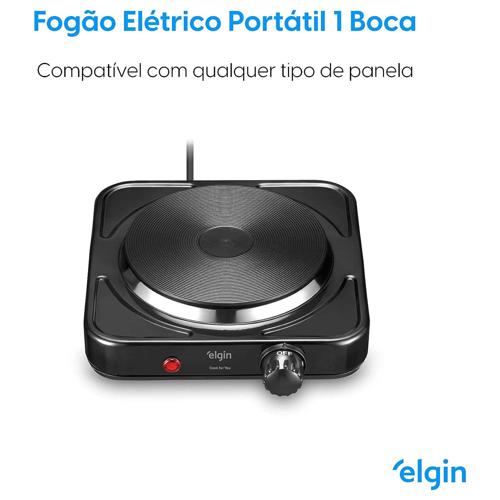 Fogão Portátil de Mesa 1 Boca 1000w 220v Elgin