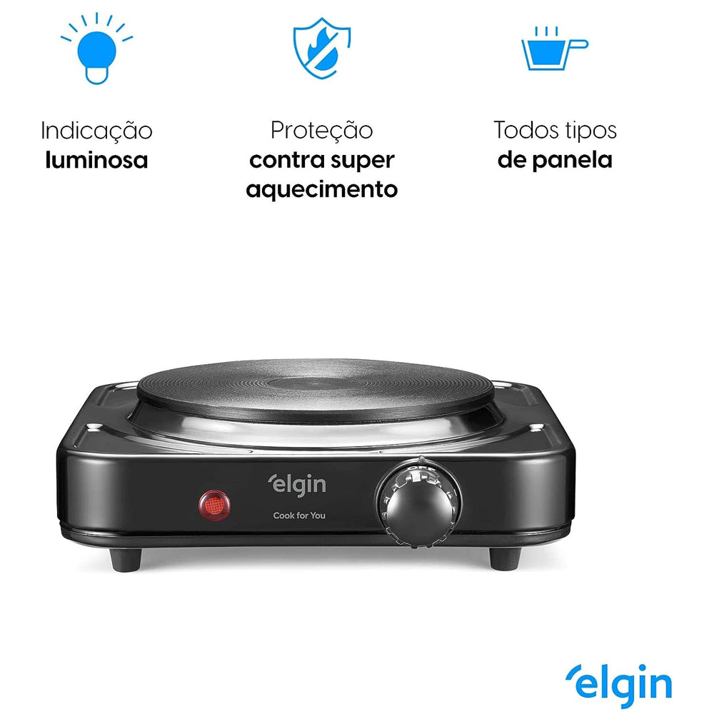 Fogão Portátil de Mesa 1 Boca 1000w 220v Elgin