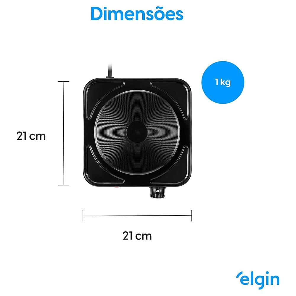 Fogão Portátil de Mesa 1 Boca 1000w 220v Elgin