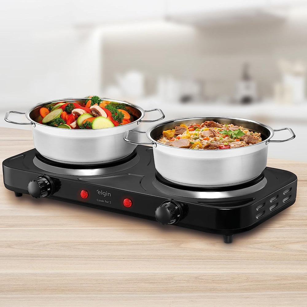 Fogão Elétrico Portátil Cooktop 2 Bocas 127v Elgin