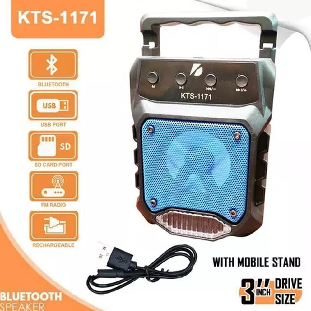 CAIXA DE SOM PORTÁTIL COM BLUETOOTH RÁDIO SUPORTE PARA CELULAR KTS-1171
