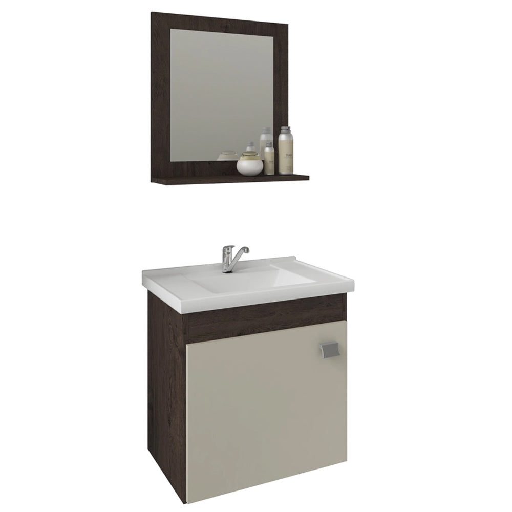 GABINETE ARMÁRIO DE BANHEIRO COM PIA CUBA ESPELHO IRIS MGM