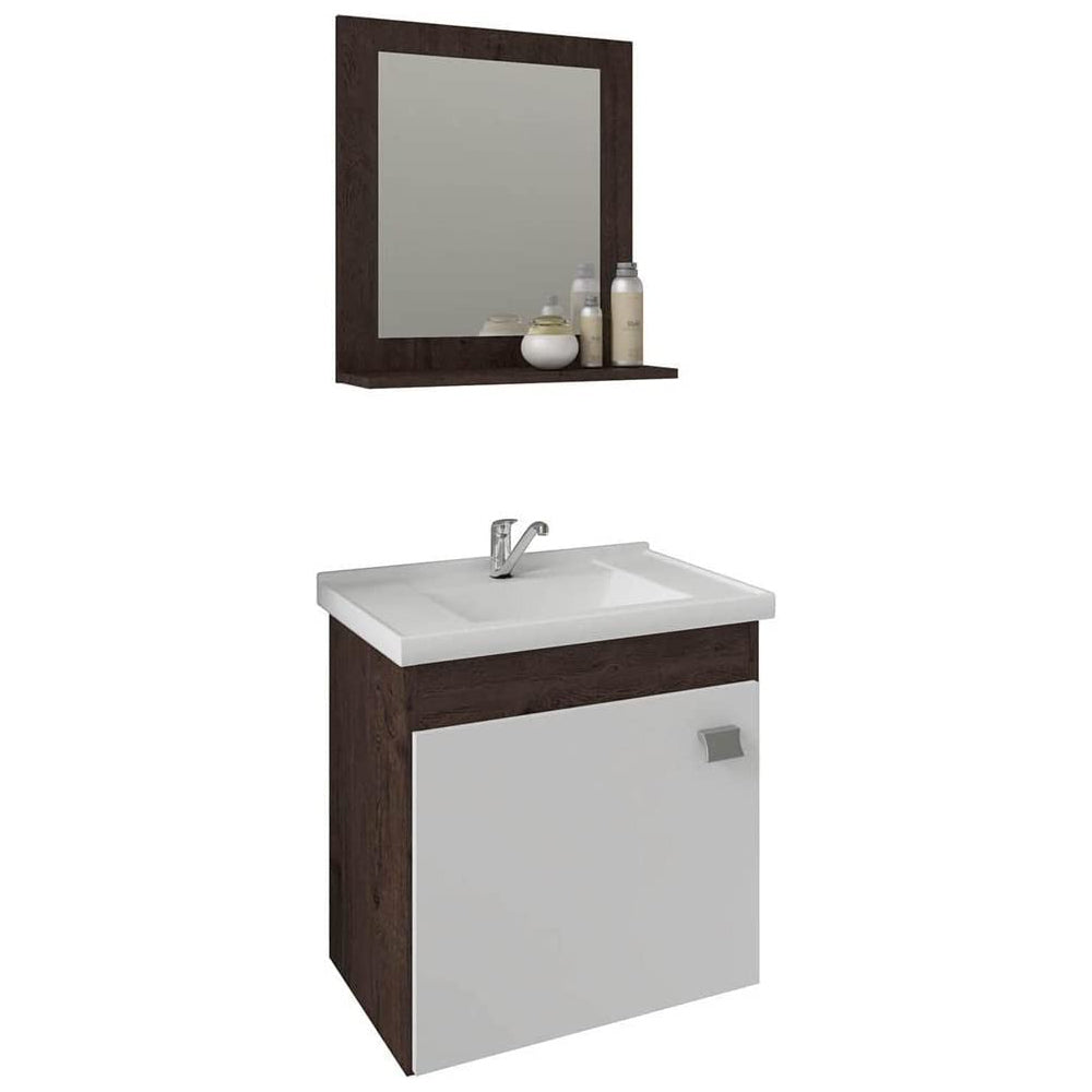 GABINETE ARMÁRIO DE BANHEIRO COM PIA CUBA ESPELHO IRIS MGM