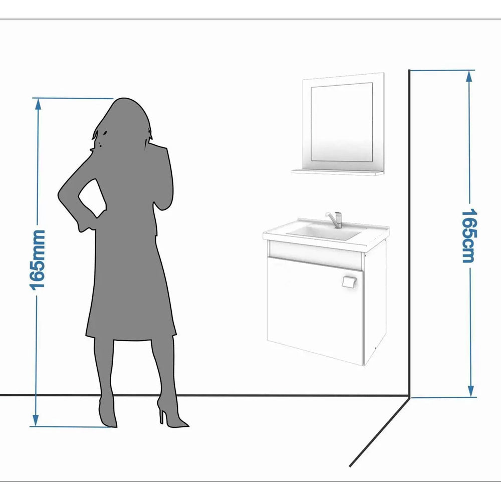 GABINETE ARMÁRIO DE BANHEIRO COM PIA CUBA ESPELHO IRIS MGM