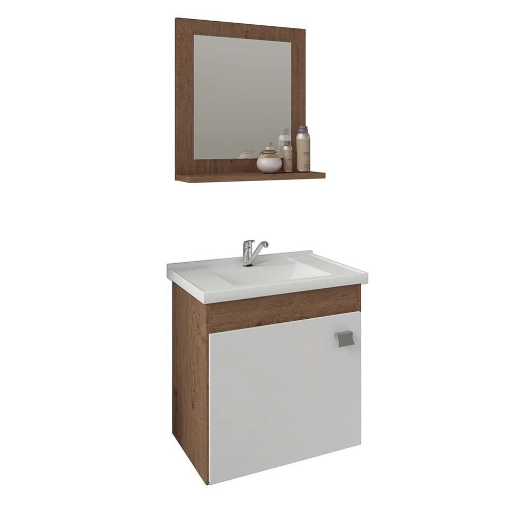 GABINETE ARMÁRIO DE BANHEIRO COM PIA CUBA ESPELHO IRIS MGM