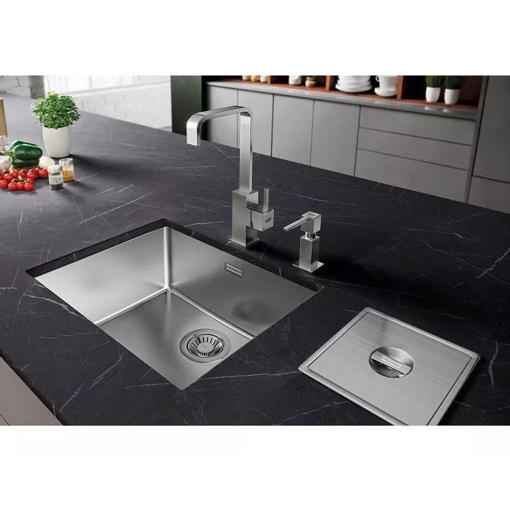 CUBA PIA COZINHA INOX DE EMBUTIR 60X40CM E ACESSÓRIOS FRANKE