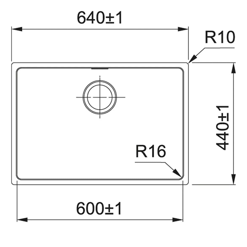 CUBA PIA COZINHA INOX DE EMBUTIR 60X40CM E ACESSÓRIOS FRANKE