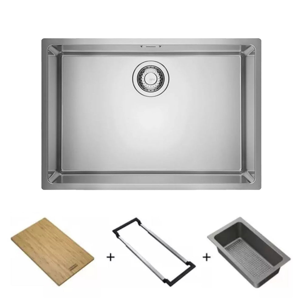 CUBA PIA COZINHA INOX DE EMBUTIR 60X40CM E ACESSÓRIOS FRANKE