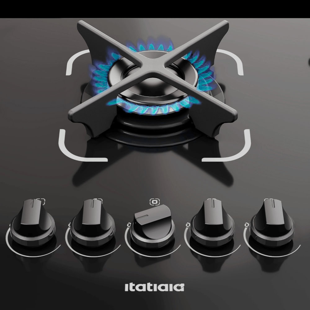 Fogão Cooktop 5 Bocas Itatiaia Trempe Ferro Fundido Itacook Premium