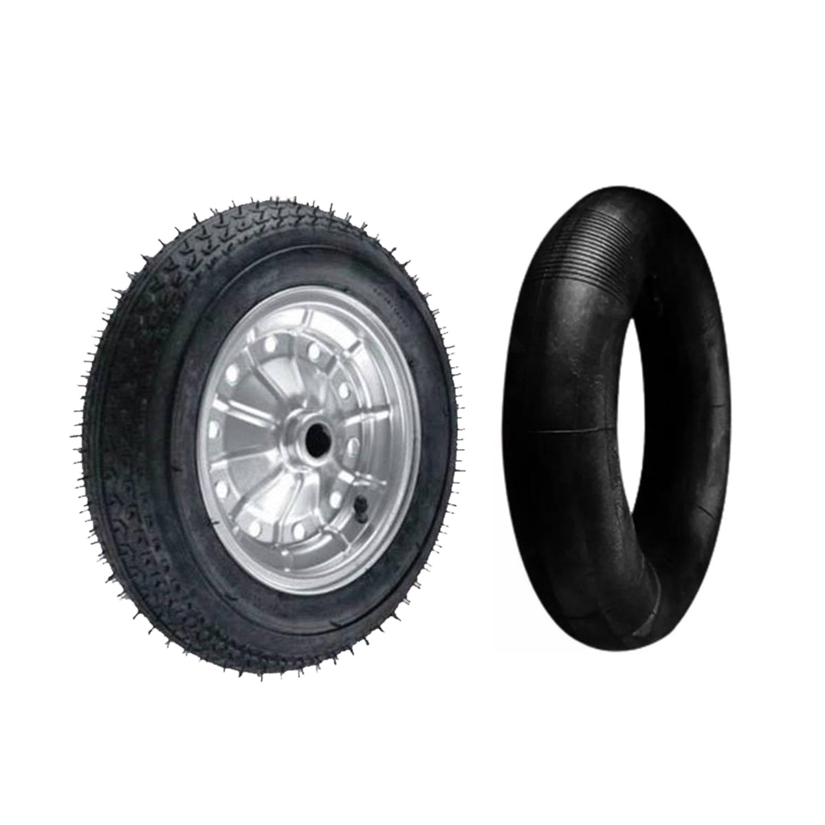 RODA PARA CARRINHO CARGA COM PNEU E CÂMARA 3.00/3.25-8 METALOSA