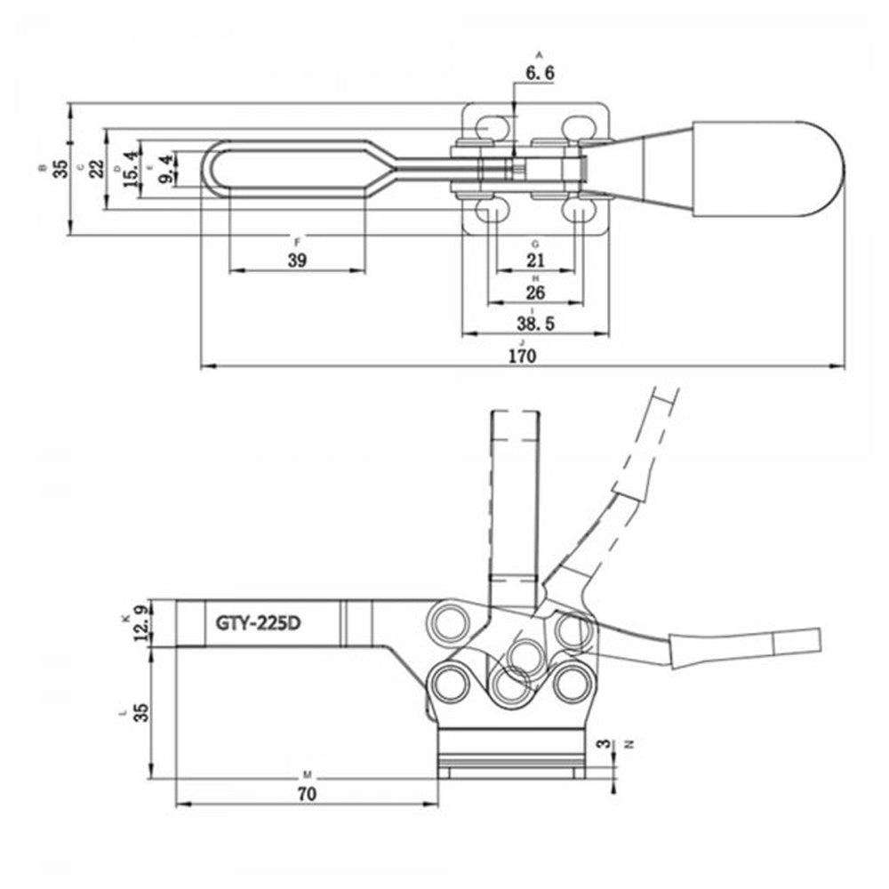 GRAMPO DE APERTO RÁPIDO TIPO HORIZONTAL GHV 225 VONDER