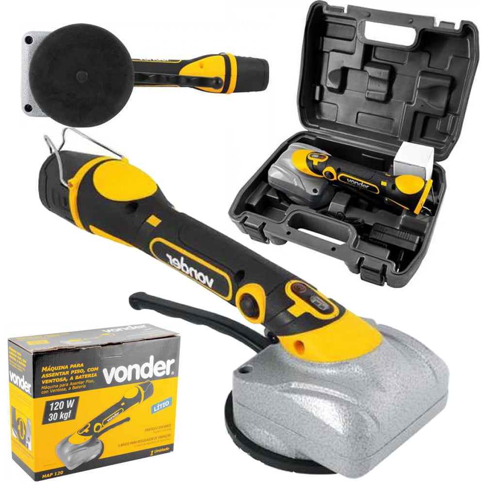 Máquina para Assentar Piso À Bateria C/ventosa 12v Bivolt Vonder