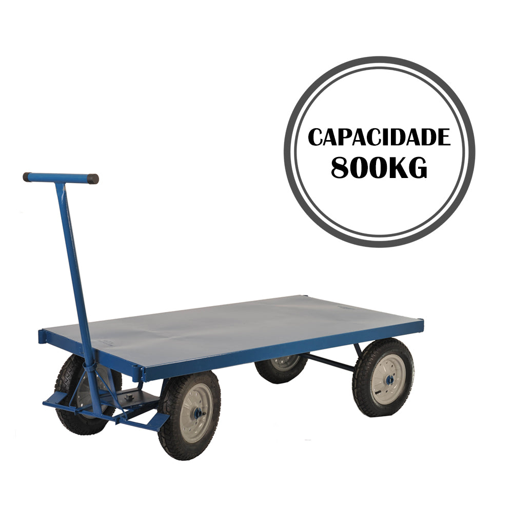Carro Plataforma 800kg com Tampo em Aço Pla800 Fercar