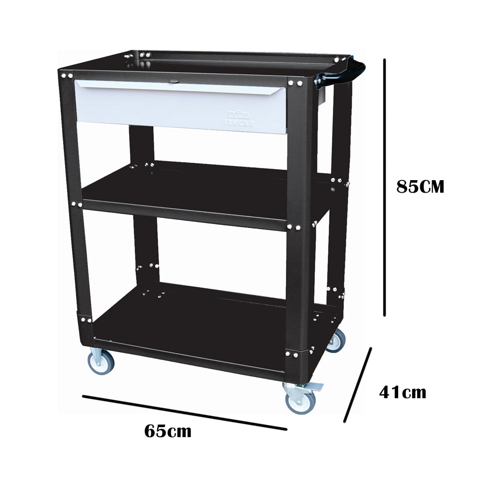 Carrinho Desmontavel de Mecânico P/ Ferramentas com 1 Gaveta Cd02 Preto Fercar