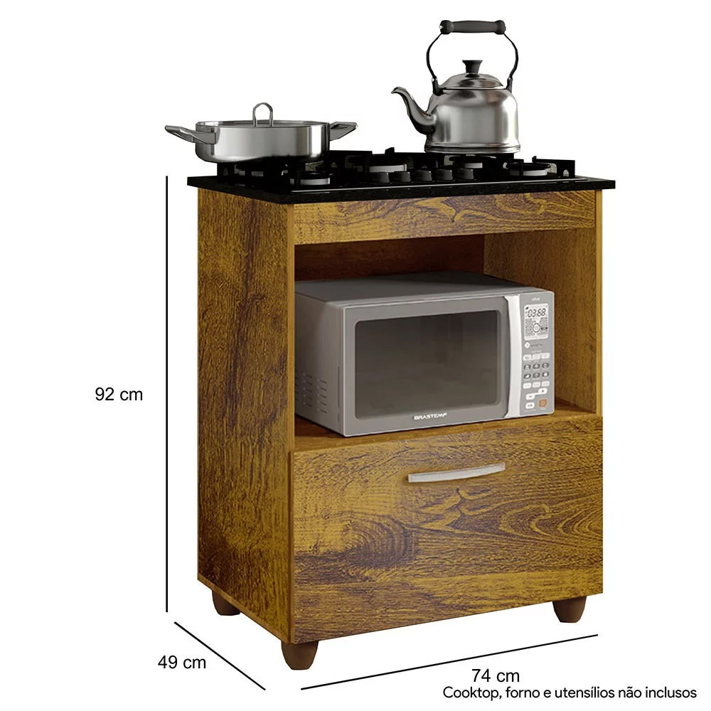 BALCÃO COOKTOP SALVIA 4 BOCAS KAIKI MÓVEIS