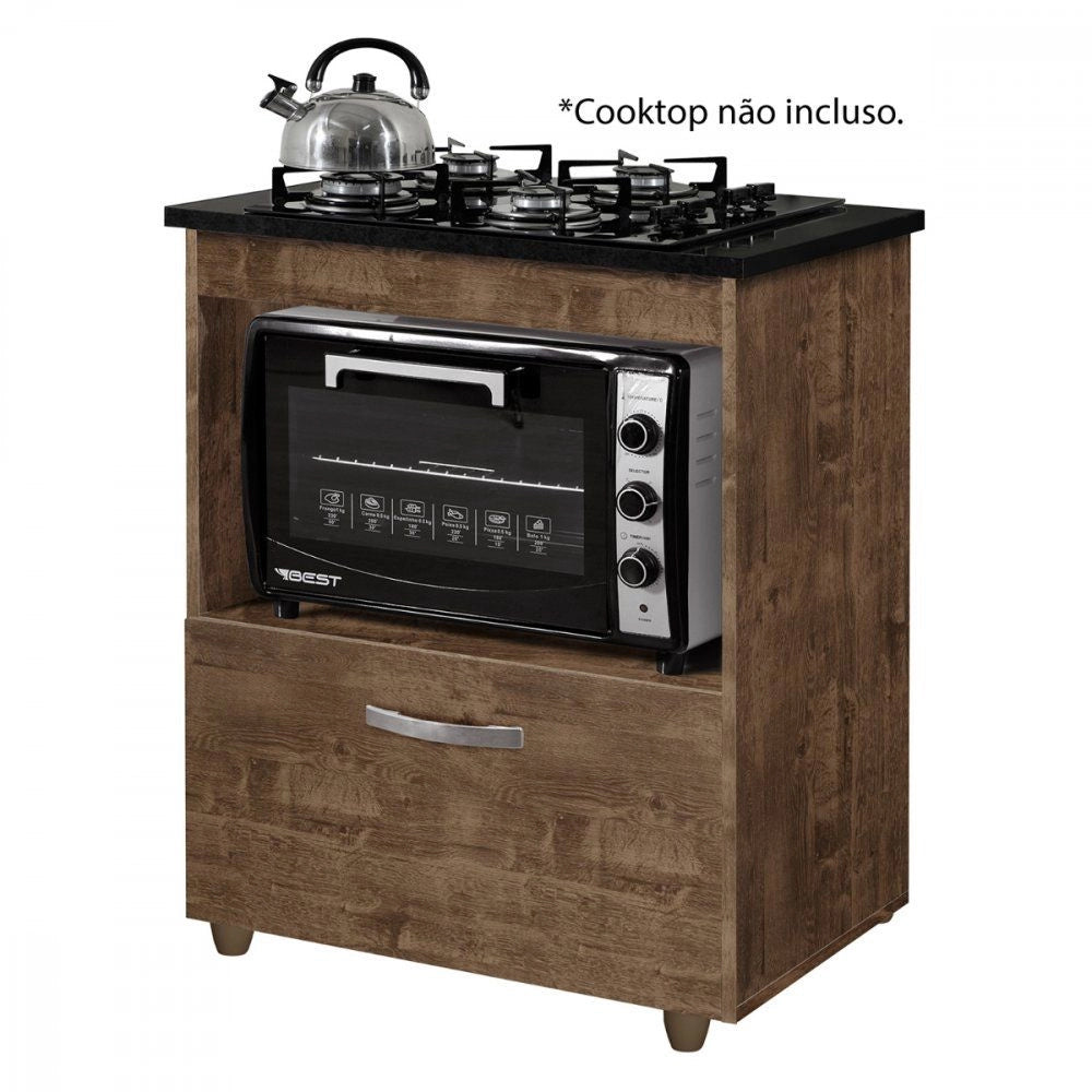 BALCÃO PARA COOKTOP 04 BOCAS 1 PORTA BASCULANTE SALVIA KAIKI