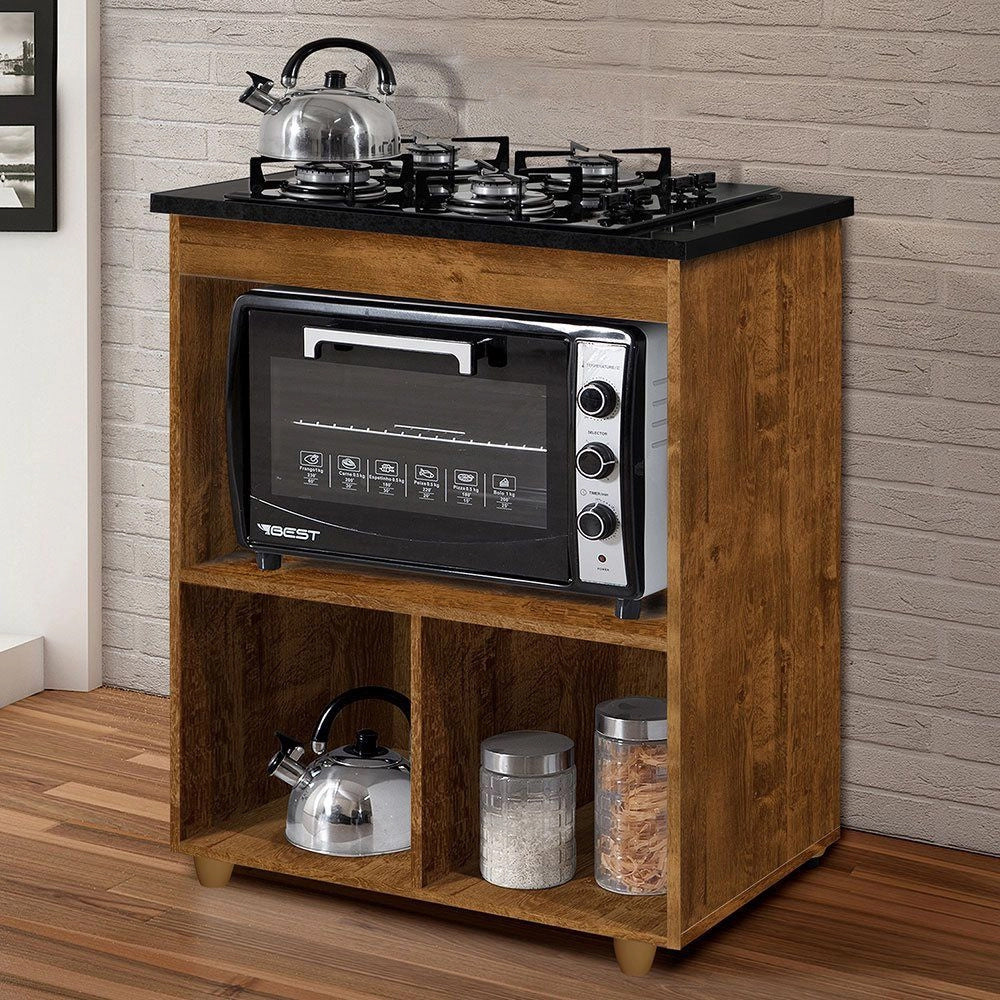 BALCÃO COOKTOP 5 BOCAS 1 PORTA SALVIA KAIKI MÓVEIS