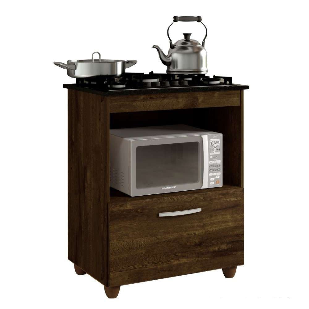 Balcão para Cooktop 04 Bocas 1 Porta Basculante Salvia Nature Off White Kaiki