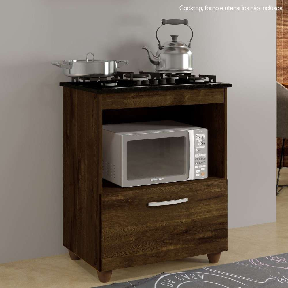 Balcão Cooktop 5 Bocas 1 Porta Salvia Kaiki Móveis