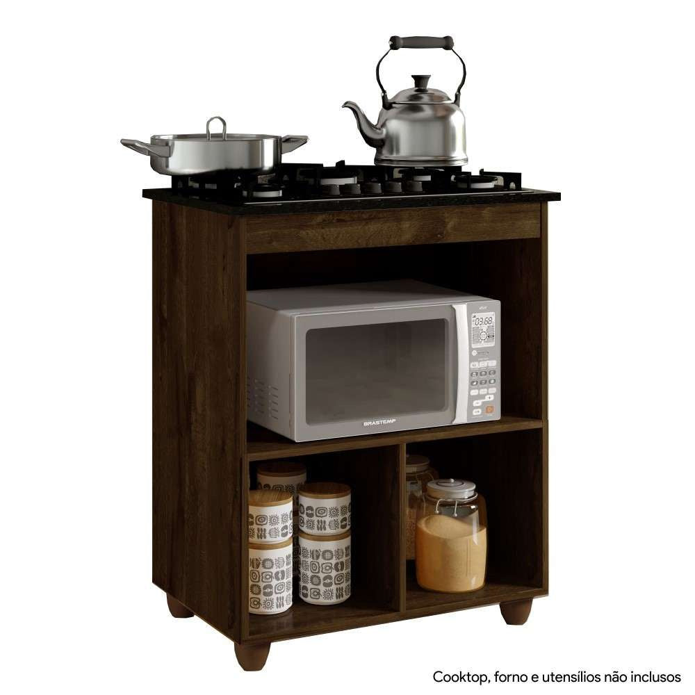 Balcão Cooktop 5 Bocas 1 Porta Salvia Kaiki Móveis