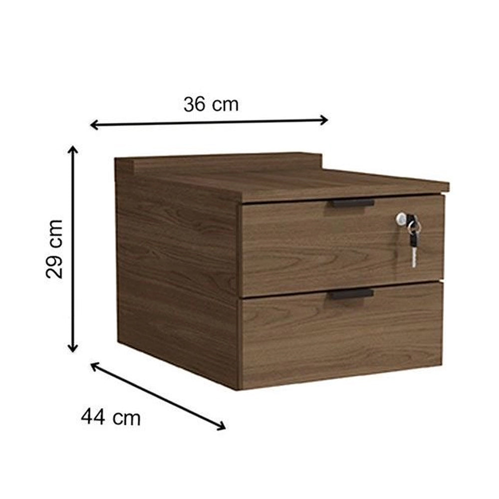 Gaveteiro para Escritorio 2 Gavetas com Chave Frame Munique Kappesberg