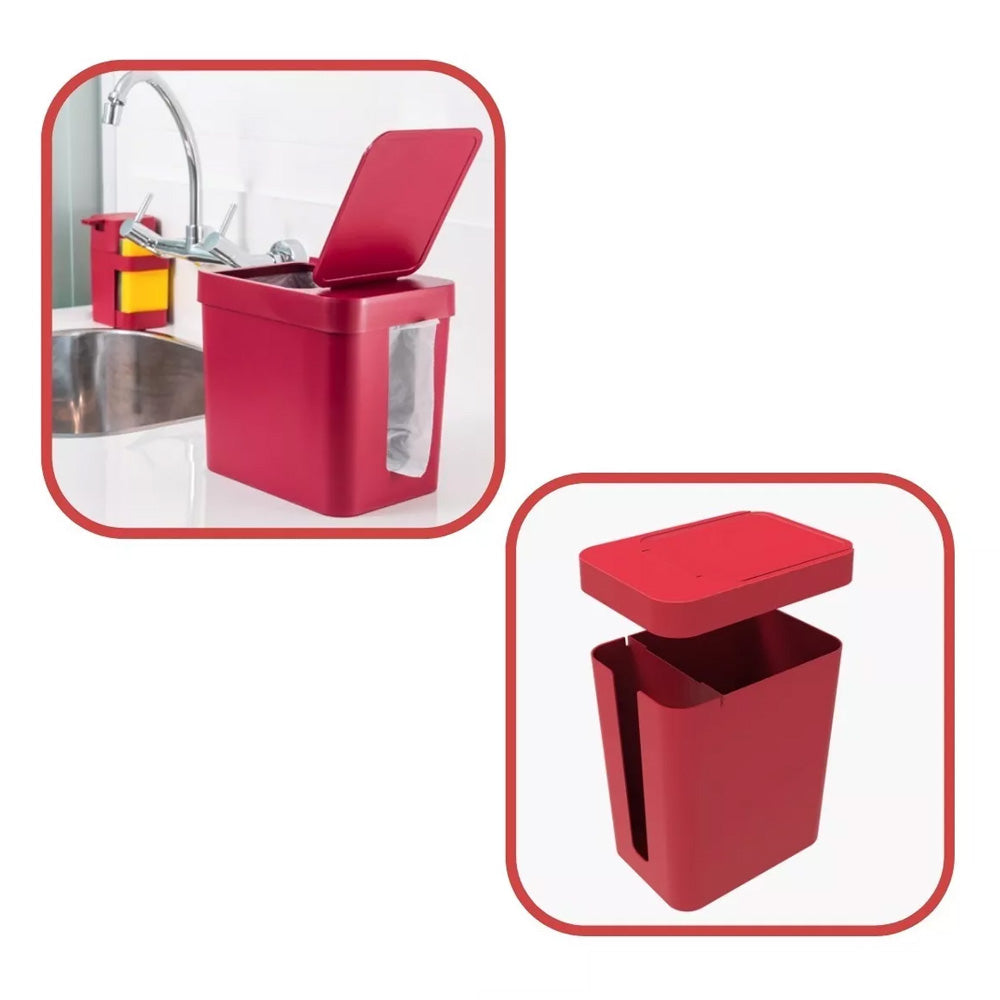 LIXEIRA COM PORTA SACOS 5 LITROS COM TAMPA OPEN/ STOP COZINHA BANHEIRO