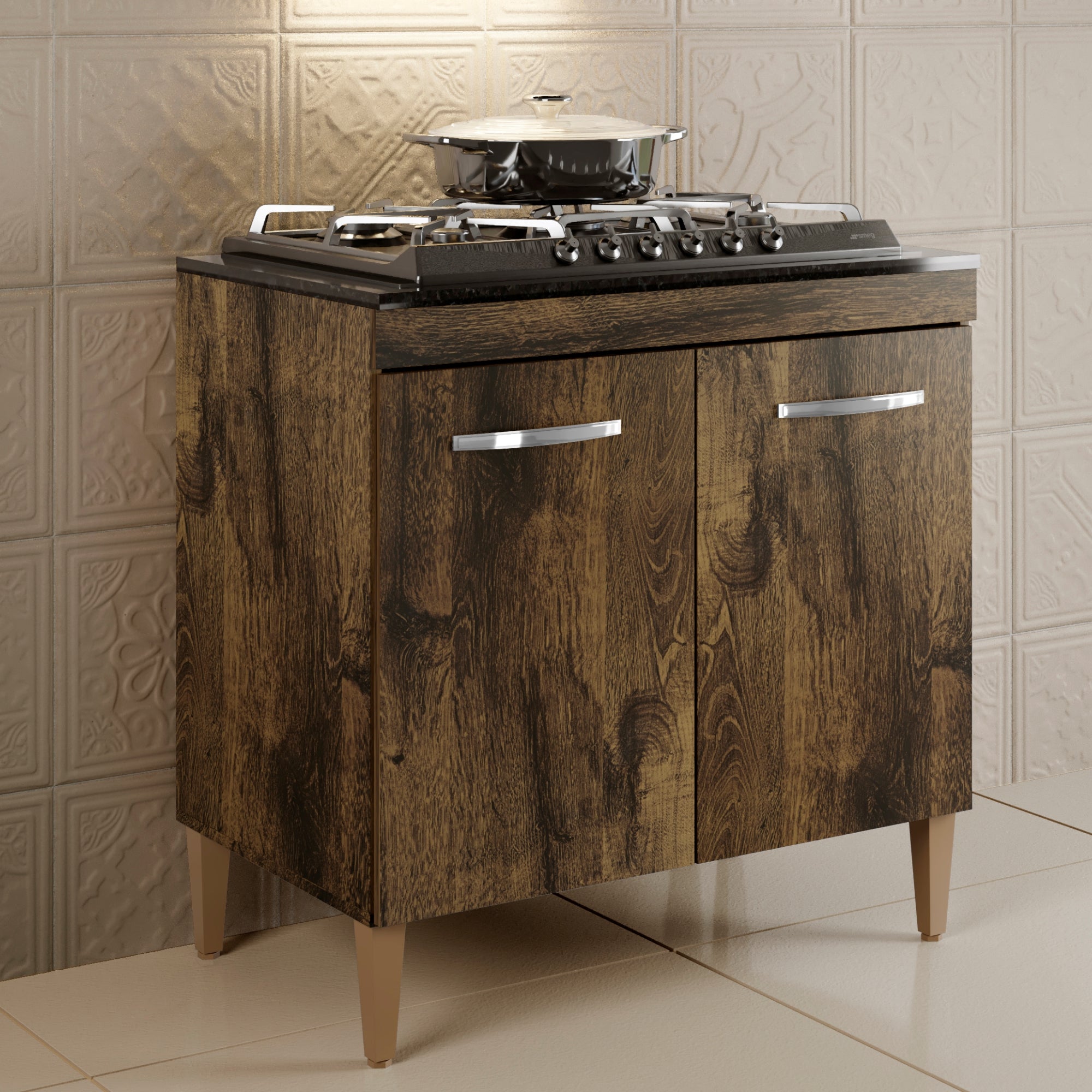 Balcao Cooktop 05 Bocas 2 Portas Sevilha Ype Kaiki Móveis