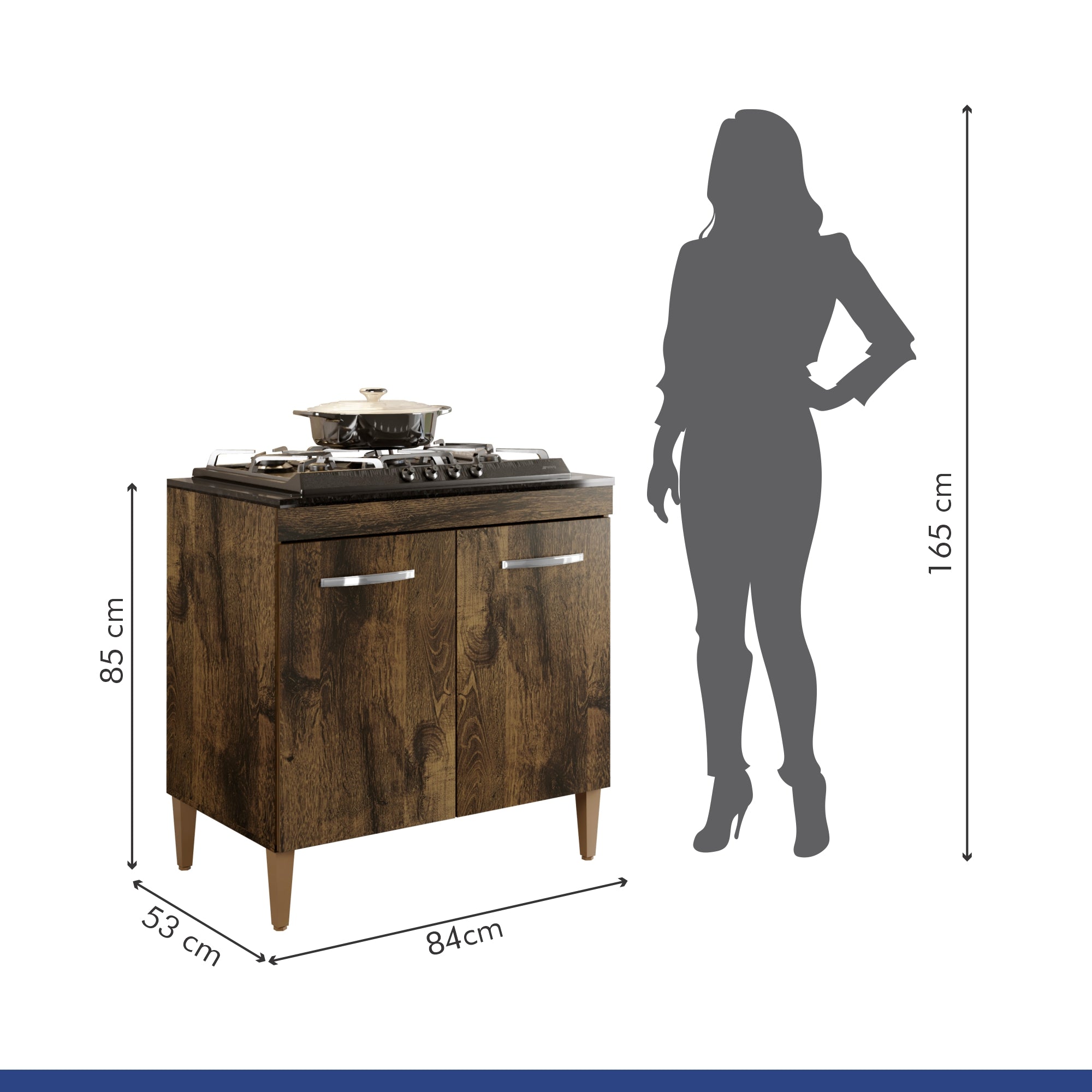 Balcao Cooktop 05 Bocas 2 Portas Sevilha Ype Kaiki Móveis