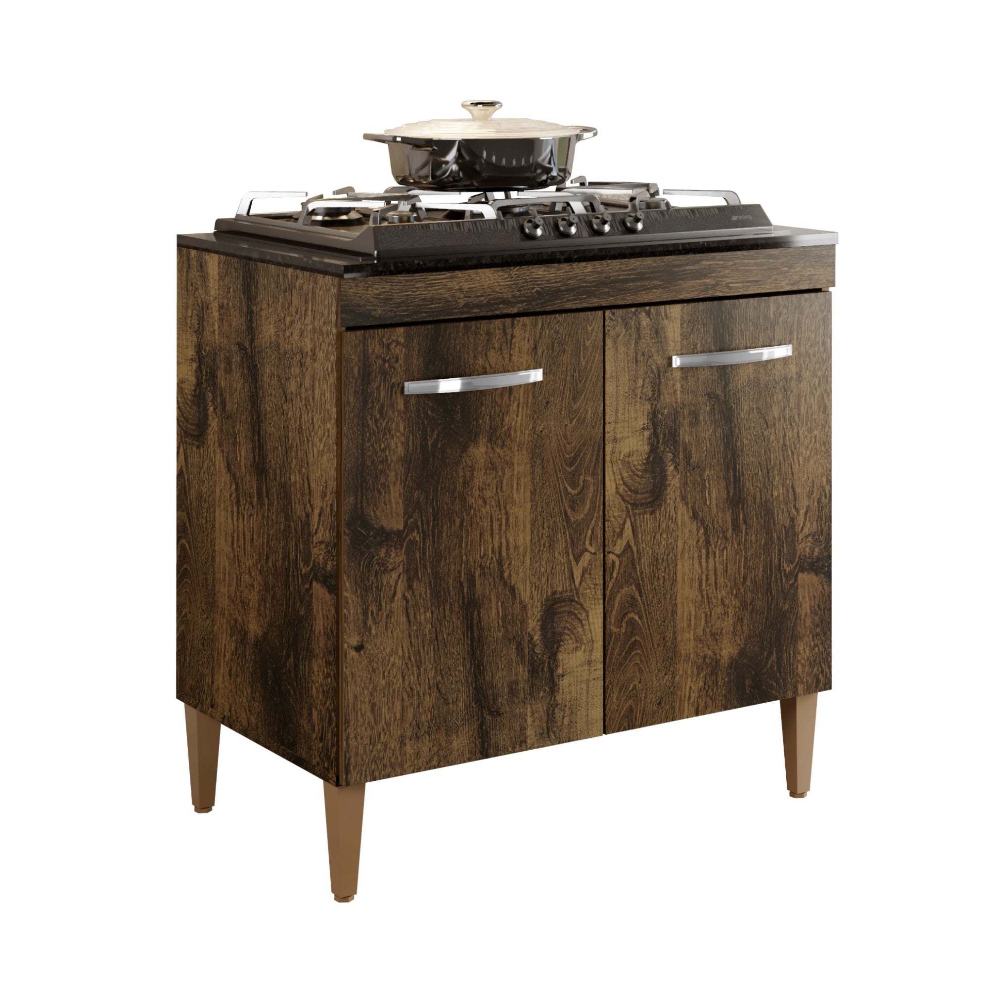 Balcao Cooktop 05 Bocas 2 Portas Sevilha Ype Kaiki Móveis