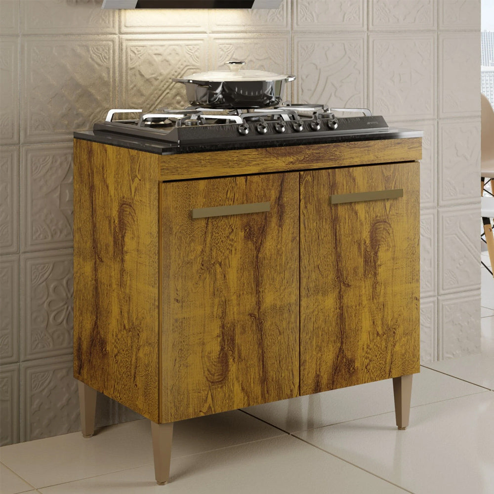 Balcao Cooktop 05 Bocas 2 Portas Sevilha Rovere Kaiki Móveis