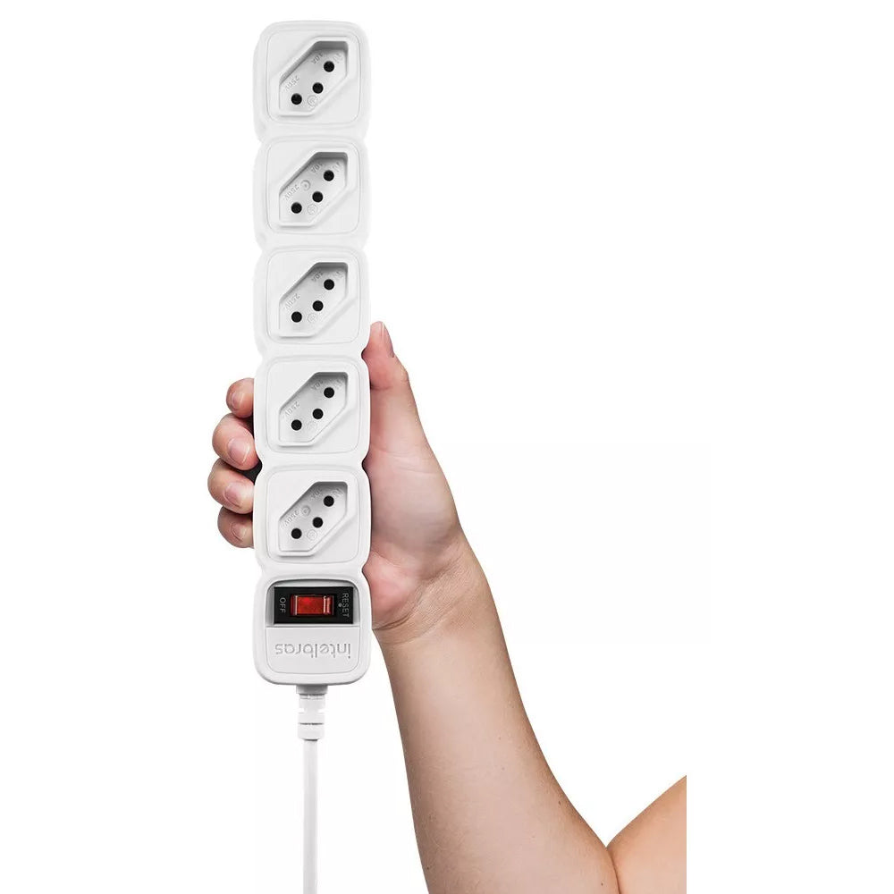 FILTRO DE LINHA PROTETOR INTELBRAS 5 TOMADAS EPE205 BRANCO