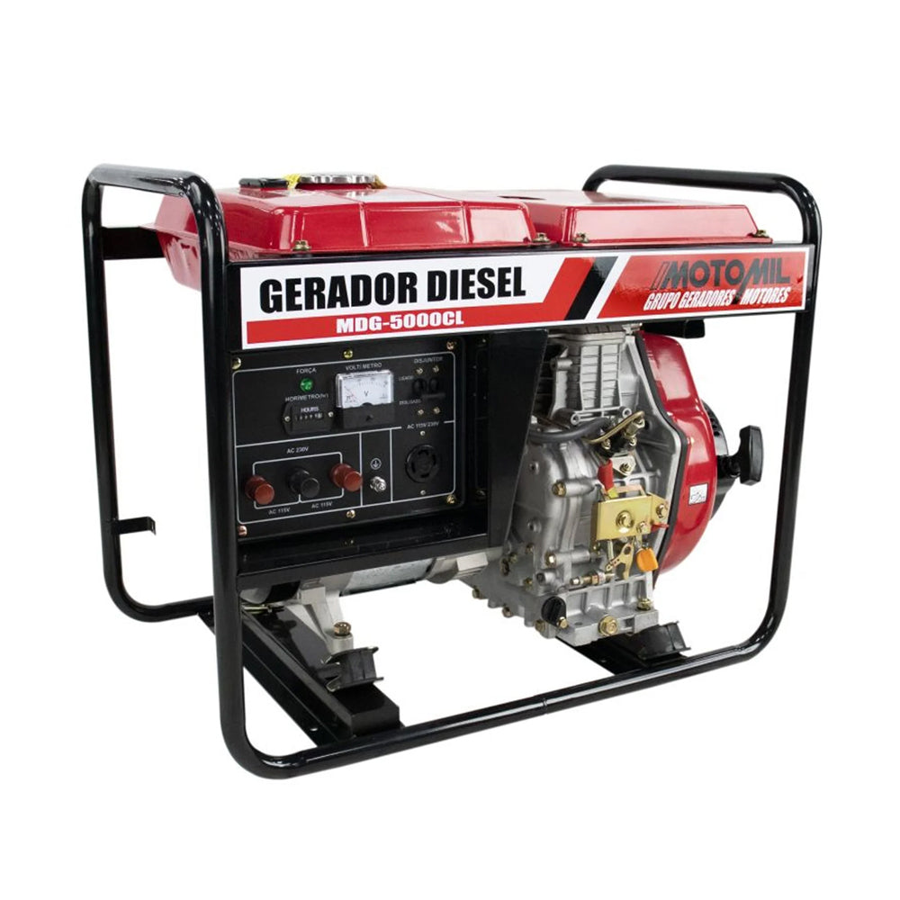 Gerador de Energia a Diesel de 5000w Bivolt 5kva Motomil Mdg-5000