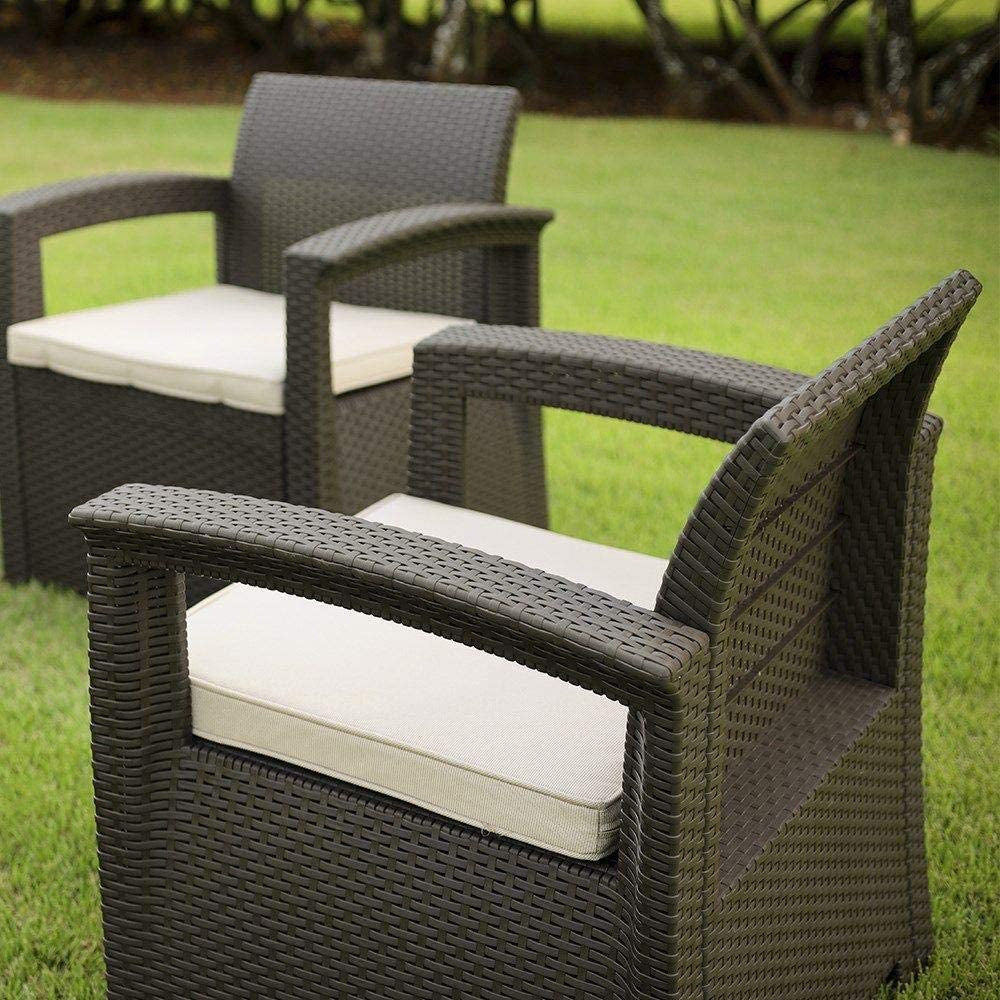 CONJUNTO DE SOFÁ 5 LUGARES PARA JARDIM ÁREA EXTERNA RATTAN D7HOME