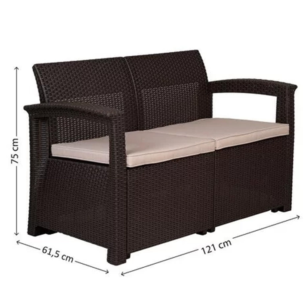 Sofá 4 Lugares para Jardim Área Externa Rattan D7home