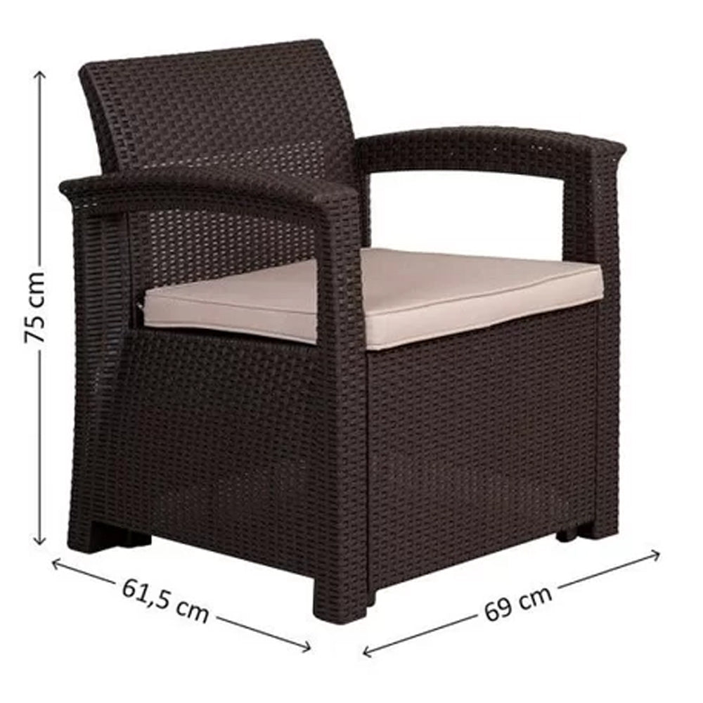 Sofá 4 Lugares para Jardim Área Externa Rattan D7home