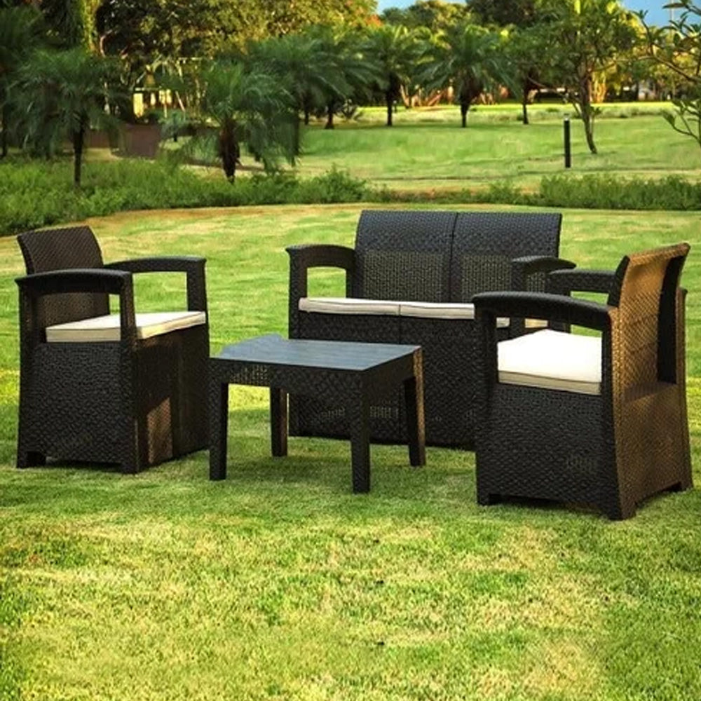 Sofá 4 Lugares para Jardim Área Externa Rattan D7home