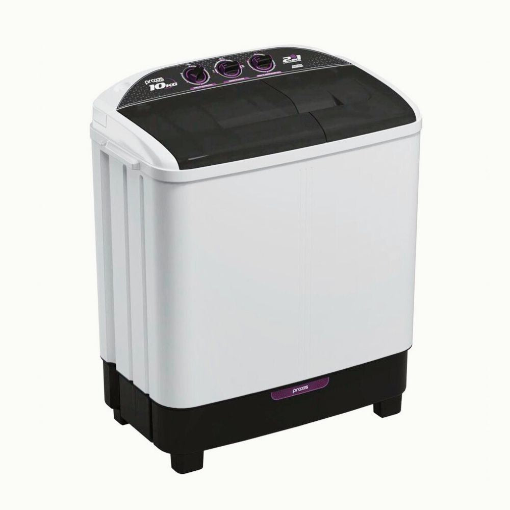 Máquina de Lavar Lavadora e Centrifuga 10kg 2 em 1 Branca Twin Tub 127v Praxis